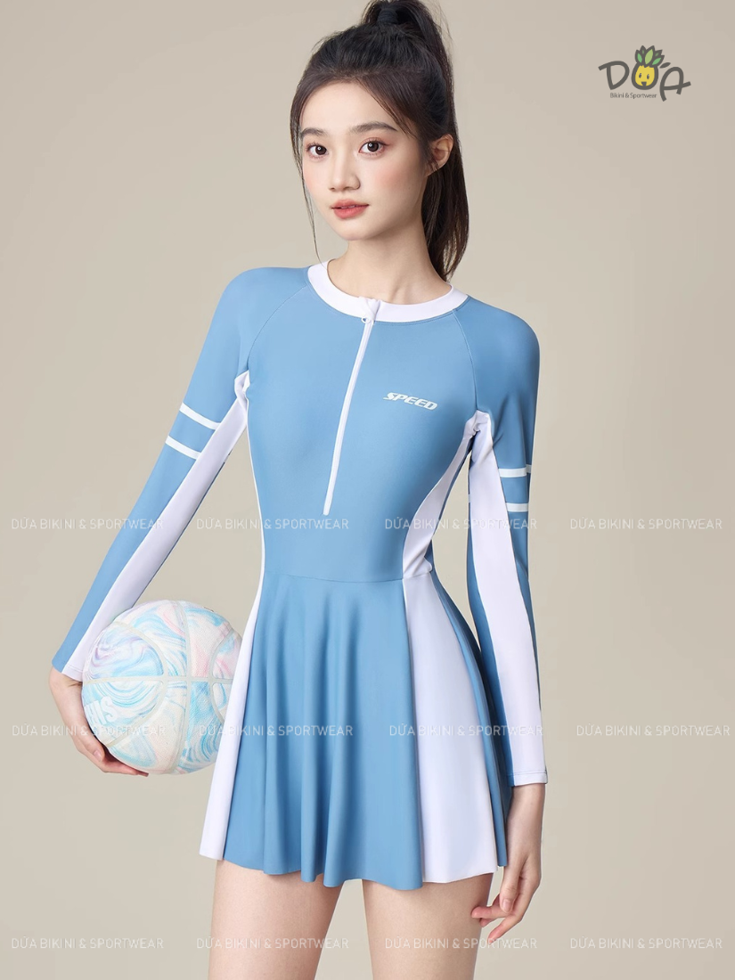 Đồ Bơi Nữ Tay Dài Dáng Váy Xòe Nhẹ Nhàng, Che Bụng 3158 (Sản phẩm Downsell) 1 Đồ Bơi Nữ Tay Dài Dáng Váy Xòe Nhẹ Nhàng, Che Bụng 3158 (Sản phẩm Downsell)
