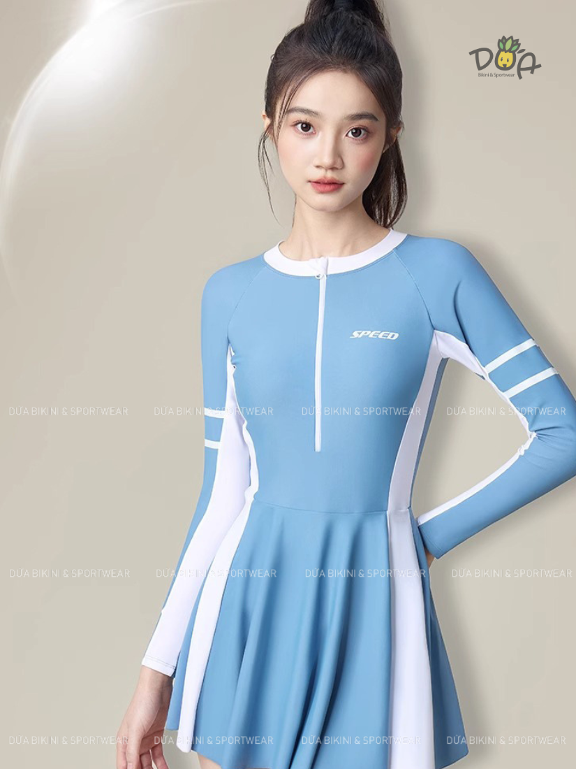 Đồ Bơi Nữ Tay Dài Dáng Váy Xòe Nhẹ Nhàng, Che Bụng 3158 (Sản phẩm Downsell) 5 Đồ Bơi Nữ Tay Dài Dáng Váy Xòe Nhẹ Nhàng, Che Bụng 3158 (Sản phẩm Downsell) - Ảnh 5