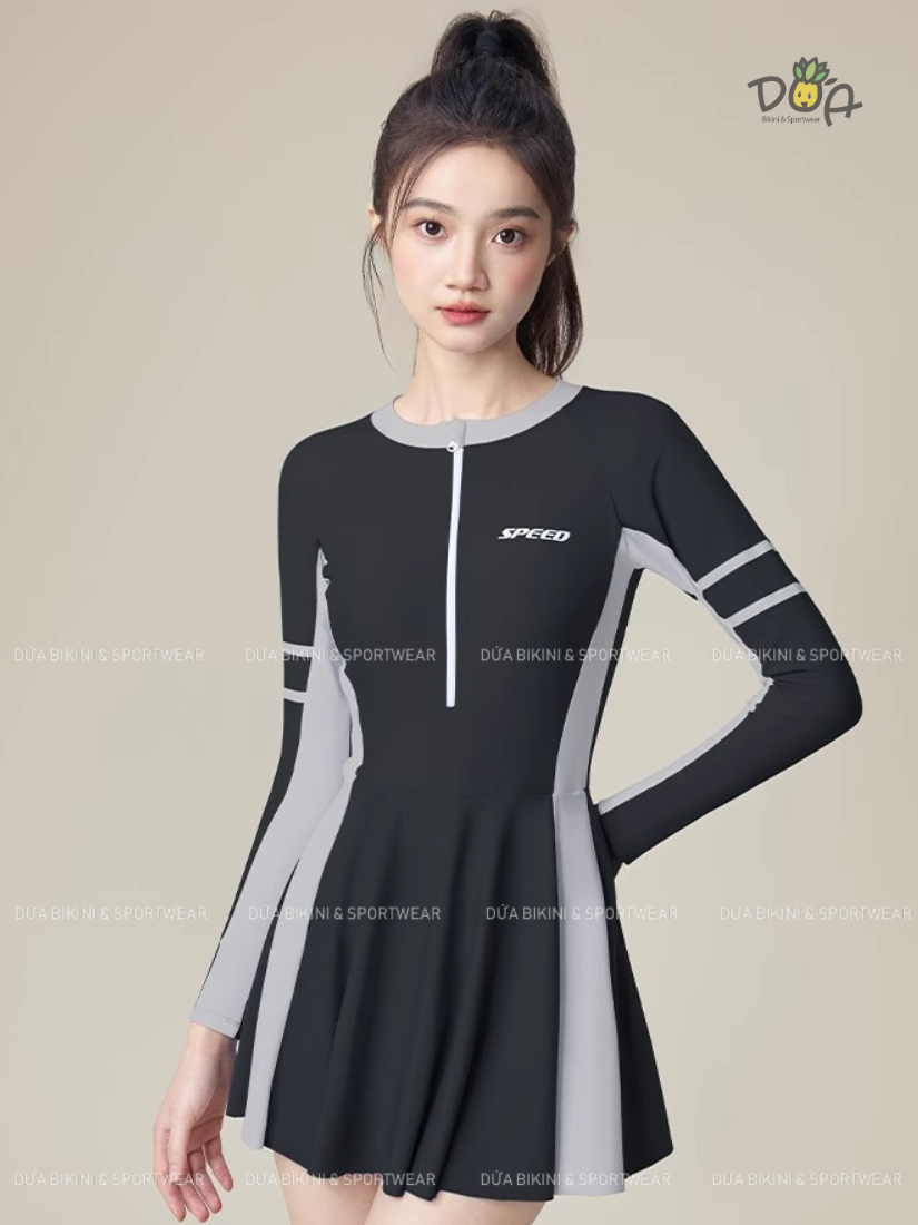 Đồ Bơi Nữ Tay Dài Dáng Váy Xòe Nhẹ Nhàng, Che Bụng 3158 (Sản phẩm Downsell) 4 Đồ Bơi Nữ Tay Dài Dáng Váy Xòe Nhẹ Nhàng, Che Bụng 3158 (Sản phẩm Downsell) - Ảnh 4
